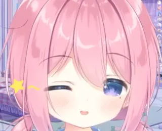 🥺 Chica anime, VTuber, Pelo rosa, Kawaii, Lindo, Arte digital whatsapp sticker