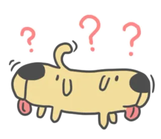 ❓ chien, point d'interrogation, mignon, dessin animé whatsapp sticker