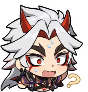 😨 Arataki Itto Genshin Impact อาราตากิ อิตโตะ, genshin impact, จิบิ, อนิเมะ, สติกเกอร์ telegram sticker