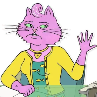 ✋ Princess Carolyn BoJack Horseman Мультфильм, Животное, Кот, Персонаж, ТВ, Анимация telegram sticker