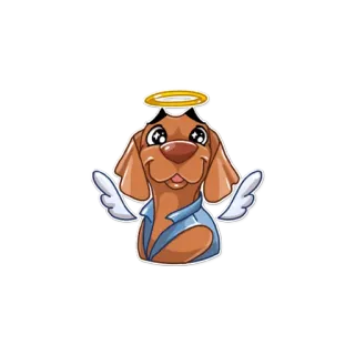 😇 cachorro, anjo, auréola, asas, fofo, adesivo telegram sticker