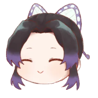 🦋 Shinobu Kocho Demon Slayer 动漫, 鬼灭之刃, 蝴蝶忍, 贴纸, Q版, 可爱 whatsapp sticker