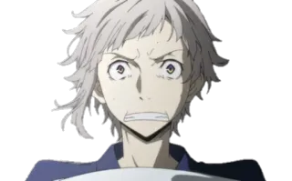 😨 Atsushi Nakajima Bungo Stray Dogs Anime, Personagem, Bravo, Chocado telegram sticker