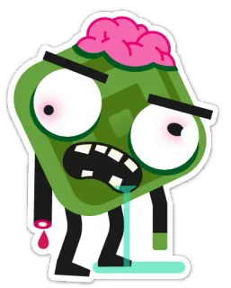 🧟‍♂️ zombie, monster, undead, halloween, brain, gore, spooky telegram sticker