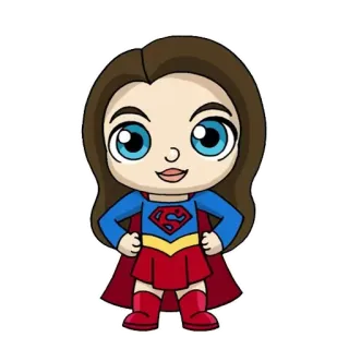 😝 Supergirl superhero, gadis, imut, supergirl, kartun, stiker telegram sticker