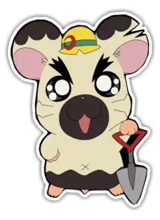 🐹 хомяк, лопата, милый, мультик, животное, персонаж telegram sticker