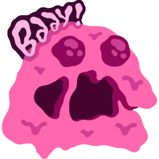 🤩 BABY! Blob, Monstre, Mignon, Rose, Dessin animé, Bébé whatsapp sticker