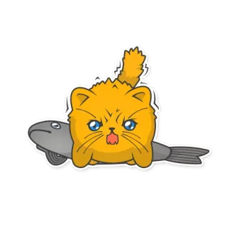 😡 kucing, ikan, kartun, hewan, hewan peliharaan, imut, marah, lucu whatsapp sticker