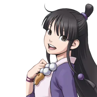 🙃 Maya Fey Ace Attorney anime, character, video game, Maya Fey, Ace Attorney, smiling telegram sticker