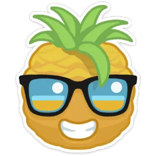 🍍 pineapple, sunglasses, fruit, summer, tropical, emoji telegram sticker