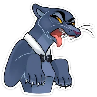 🤢 báo đen, động vật, nhãn dán, hoạt hình, động vật hoang dã telegram sticker