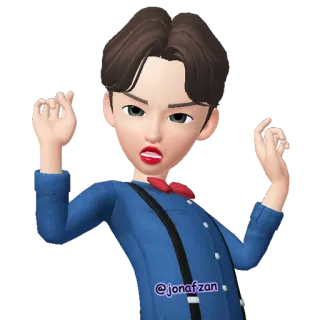 😬 @jonafzan Avatar, Persona, Personaje, Dibujo animado, 3D, Tirantes telegram sticker