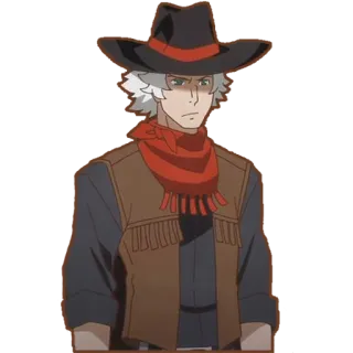 🤠 Cowboy, Anime, Personaggio, Cappello, Sciarpa, Western telegram sticker