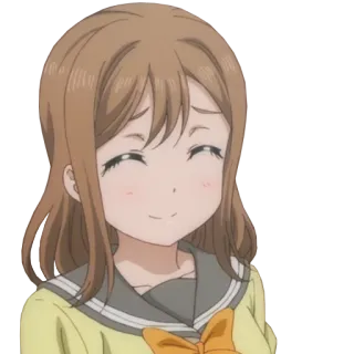 😓 anime girl, cartoon, smile, happy telegram sticker