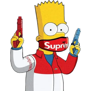 🔫 Bart Simpson Supreme Bart Simpson, Desenho animado, Arma, Supreme, Os Simpsons, Personagem de desenho animado telegram sticker
