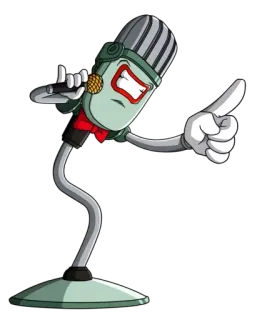 ☁ microfono, cartone animato, musica, cantante, audio, retrò telegram sticker