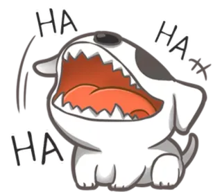 😂 HA HA HA dog, cartoon, laughing, animal, happy, funny, humor telegram sticker