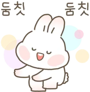 💬 둠칫 둠칫 coniglio, carino, ballare, cartone animato, animale, animazione telegram sticker