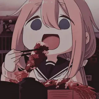 🌸 Anime, Mangiare, Cibo, Carino, Cartone animato, Gamberetto telegram sticker