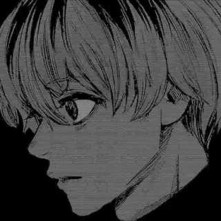 ❤️ anime, manga, profile, black and white, ken kaneki whatsapp sticker