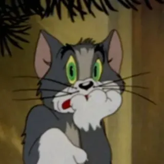 😨 Tom Cat Tom and Jerry cartoon, cat, funny, classic telegram sticker