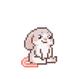 🐭 thỏ, dễ thương, động vật, pixel art, thỏ, đáng yêu telegram sticker