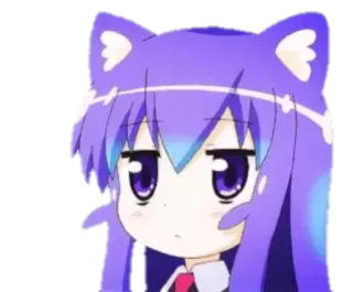 😐 Anime, Orejas de gato, Dibujos animados, Pelo morado, Lindo, Manga whatsapp sticker