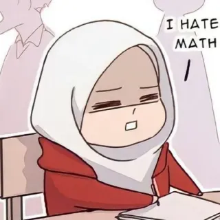 😄 I HATE MATH 数学, 仇恨, 学习, 教育, 学校, 卡通 telegram sticker