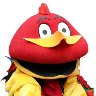 🐦 mascot, bird, red, yellow, cartoon, character telegram sticker