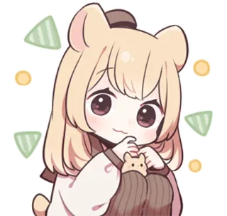 😊 imut, kawaii, anime, chibi, beruang, kartun telegram sticker