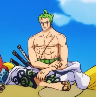 🐉 Zoro One Piece Аниме, Мечник, Со шрамом, Сильный, Пират telegram sticker