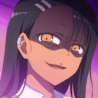 🍬 Nagatoro Don't Toy with Me, Miss Nagatoro anime, Nagatoro, suffisant, sourire, dessin animé, fille telegram sticker