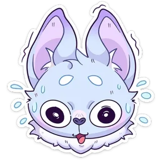 😳 Cartoon, Tier, Niedlich, Sticker, Lustig, Fuchs, Schwitzig whatsapp sticker
