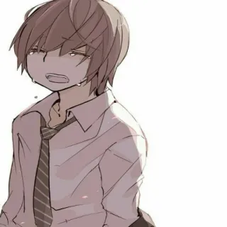 😭 อนิเมะ, ร้องไห้, เศร้า, เด็กผู้ชาย, น้ำตา telegram sticker