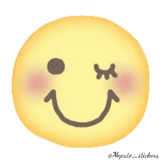 😉 Emoji, Sonriente, Cara, Guiño, Amarillo, Lindo telegram sticker