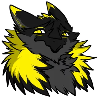 😑 Furry, Anthro, Animale, Personaggio, Mascotte, Giallo, Nero, Arte whatsapp sticker