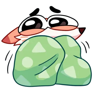 😨 fox, cute, animal, blanket, kawaii telegram sticker