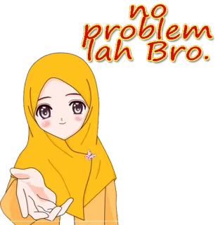 😉 no problem lah Bro. Dibujo animado, Anime, Hiyab, Chica whatsapp sticker