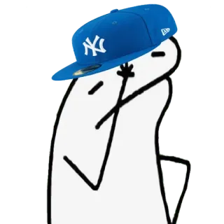 🤦‍♂ 贴纸, 中指, 手势, 卡通, 棒球帽, NY, florkofcows telegram sticker