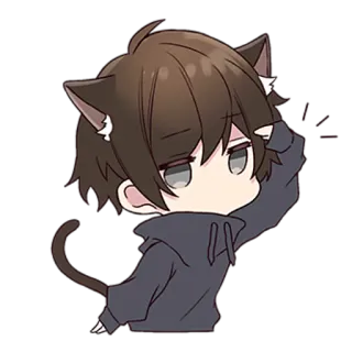 🙄 Аниме, Манга, Кошачьи ушки, Кемономими, Милый, Чиби, Мультфильм telegram sticker