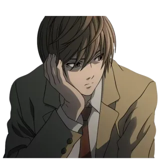 😒 Light Yagami Death Note 애니메이션, 만화, 데스노트, 야가미 라이토, 생각, 지적, 진지한 whatsapp sticker