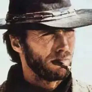 🚬 Blondie The Good, the Bad and the Ugly 克林特·伊斯特伍德, 西部片, 牛仔, 帽子, 雪茄 telegram sticker