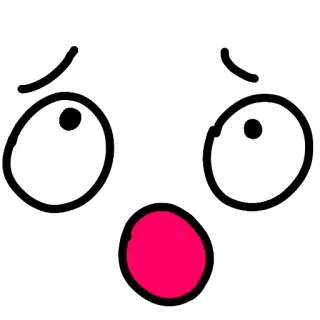 😩 rosto, olhos, surpresa, simples, desenho animado whatsapp sticker
