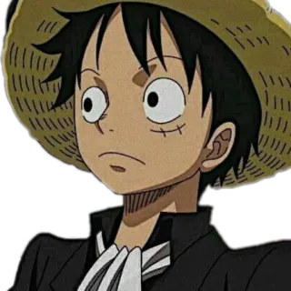 😑 Monkey D. Luffy One Piece anime, monkey d. luffy, one piece, pirate, cartoon, character telegram sticker