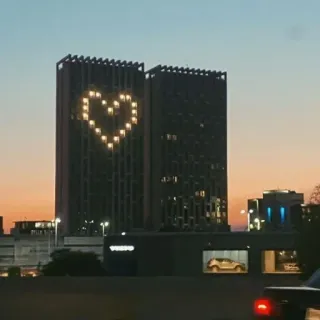 ❤️ building, heart, lights, architecture, city telegram sticker