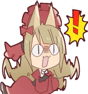 😱 Anime, Cartoon, Ausruf, Charakter, Fuchs Mädchen telegram sticker