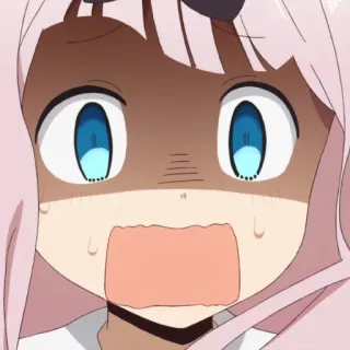 😨 Chika Fujiwara Kaguya-sama: Love Is War anime, Chika Fujiwara, Kaguya-sama, sốc, biểu cảm, dễ thương, hài hước whatsapp sticker