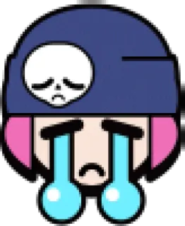 😭 เศร้า, ร้องไห้, หัวกะโหลก, หมวกกันน็อก, อีโมจิ telegram sticker