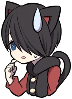 😥 Anime, Manga, Katze, Kawaii, Süß, Chibi, Nervös telegram sticker