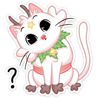 ❓ ? Katze, Kätzchen, süß, Fragezeichen, verwirrt, Cartoon, Sticker telegram sticker